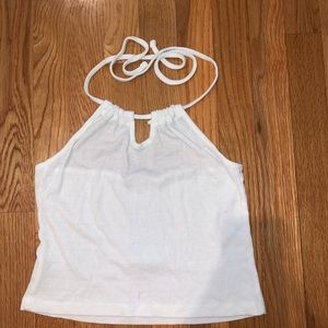 Brandy Melville White Keyhole Halter Top